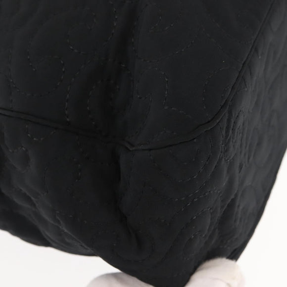 SAINT LAURENT Tote Bag Nylon Black Gold Auth bs29972