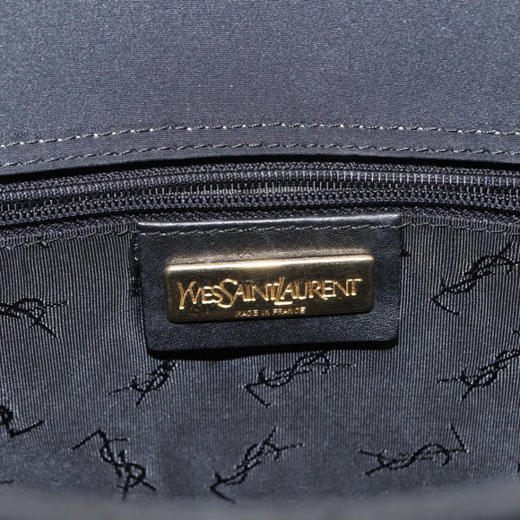SAINT LAURENT Tote Bag Nylon Black Gold Auth bs29972