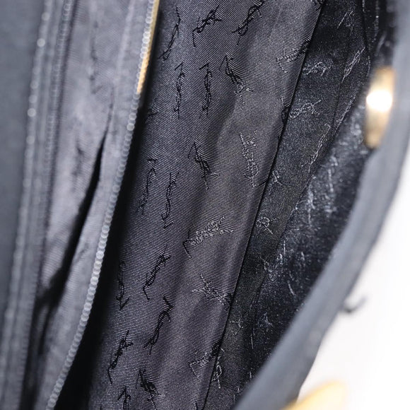 SAINT LAURENT Tote Bag Nylon Black Gold Auth bs29972