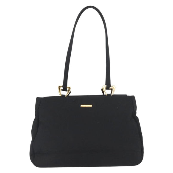 SAINT LAURENT Tote Bag Nylon Black Gold Auth bs29972