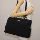 SAINT LAURENT Tote Bag Nylon Black Gold Auth bs29972-21