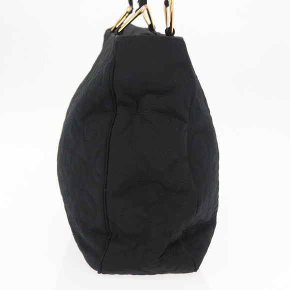 SAINT LAURENT Tote Bag Nylon Black Gold Auth bs29972