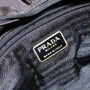 PRADA Hand Bag Nylon Black Gold Auth bs29974-18