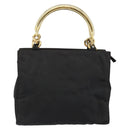 PRADA Hand Bag Nylon Black Gold Auth bs29974-2