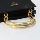 PRADA Hand Bag Nylon Black Gold Auth bs29974-7