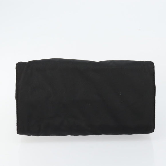 PRADA Hand Bag Nylon Black Gold Auth bs29974