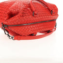 BOTTEGA VENETA INTRECCIATO Hand Bag Leather 2way Red Auth bs29977-9