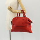 BOTTEGA VENETA INTRECCIATO Hand Bag Leather 2way Red Auth bs29977-26