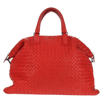 BOTTEGA VENETA INTRECCIATO Hand Bag Leather 2way Red Auth bs29977 - 0