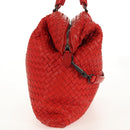 BOTTEGA VENETA INTRECCIATO Hand Bag Leather 2way Red Auth bs29977-4