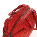 BOTTEGA VENETA INTRECCIATO Hand Bag Leather 2way Red Auth bs29977-6