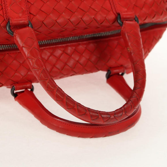 BOTTEGA VENETA INTRECCIATO Hand Bag Leather 2way Red Auth bs29977