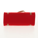 HERMES Cabaricol Shoulder Bag felt Red Silver Auth bs29978V-5