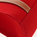 HERMES Cabaricol Shoulder Bag felt Red Silver Auth bs29978V-15