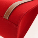 HERMES Cabaricol Shoulder Bag felt Red Silver Auth bs29978V-16