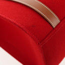 HERMES Cabaricol Shoulder Bag felt Red Silver Auth bs29978V-17