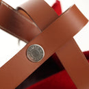 HERMES Cabaricol Shoulder Bag felt Red Silver Auth bs29978V-18