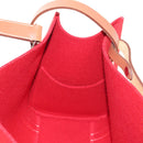 HERMES Cabaricol Shoulder Bag felt Red Silver Auth bs29978V-19