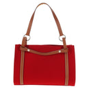 HERMES Cabaricol Shoulder Bag felt Red Silver Auth bs29978V-13
