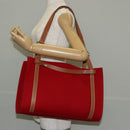 HERMES Cabaricol Shoulder Bag felt Red Silver Auth bs29978V-22