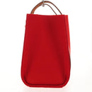 HERMES Cabaricol Shoulder Bag felt Red Silver Auth bs29978V-3