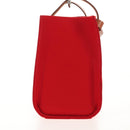 HERMES Cabaricol Shoulder Bag felt Red Silver Auth bs29978V-4