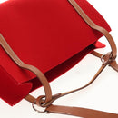 HERMES Cabaricol Shoulder Bag felt Red Silver Auth bs29978V-6