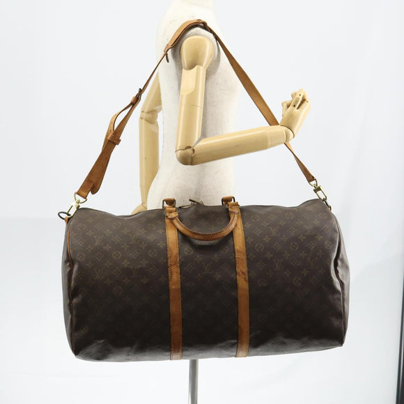 LOUIS VUITTON Monogram Keepall Bandouliere 60 Boston Bag M41412 LV Auth bs29981