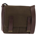 SAINT LAURENT Shoulder Bag Canvas Khaki Gold Auth bs29985-1