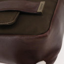 SAINT LAURENT Shoulder Bag Canvas Khaki Gold Auth bs29985-10