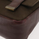 SAINT LAURENT Shoulder Bag Canvas Khaki Gold Auth bs29985-11