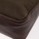 SAINT LAURENT Shoulder Bag Canvas Khaki Gold Auth bs29985-13