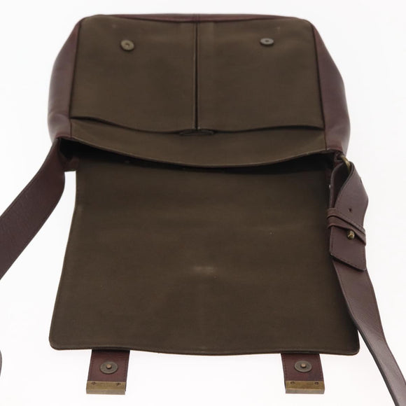 SAINT LAURENT Shoulder Bag Canvas Khaki Gold Auth bs29985