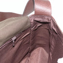 SAINT LAURENT Shoulder Bag Canvas Khaki Gold Auth bs29985-19