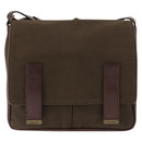 SAINT LAURENT Shoulder Bag Canvas Khaki Gold Auth bs29985-2