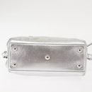 SAINT LAURENT Baby Duffel Mini Boston Bag Leather Silver Auth bs29986-11