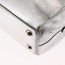 SAINT LAURENT Baby Duffel Mini Boston Bag Leather Silver Auth bs29986-15