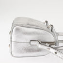 SAINT LAURENT Baby Duffel Mini Boston Bag Leather Silver Auth bs29986-4