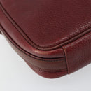 CARTIER Must Line Shoulder Bag Leather Bordeaux Gold Auth bs29989-14