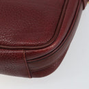 CARTIER Must Line Shoulder Bag Leather Bordeaux Gold Auth bs29989-15