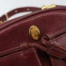 CARTIER Must Line Shoulder Bag Leather Bordeaux Gold Auth bs29989-10