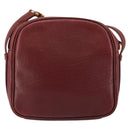 CARTIER Must Line Shoulder Bag Leather Bordeaux Gold Auth bs29989-2