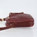 CARTIER Must Line Shoulder Bag Leather Bordeaux Gold Auth bs29989-4