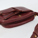 CARTIER Must Line Shoulder Bag Leather Bordeaux Gold Auth bs29989-6