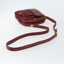 CARTIER Must Line Shoulder Bag Leather Bordeaux Gold Auth bs29989-7