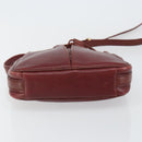 CARTIER Must Line Shoulder Bag Leather Bordeaux Gold Auth bs29989-5