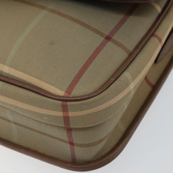 Burberrys Nova Check Shoulder Bag Canvas Beige Gold Auth bs29991