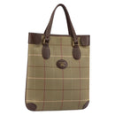 Burberrys Nova Check Tote Bag Canvas Beige Gold Auth bs29992-1