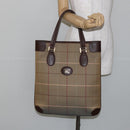 Burberrys Nova Check Tote Bag Canvas Beige Gold Auth bs29992-19
