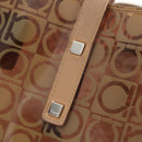 Salvatore Ferragamo Gancini Tote Bag Vinyl Brown Silver Auth bs29993-18